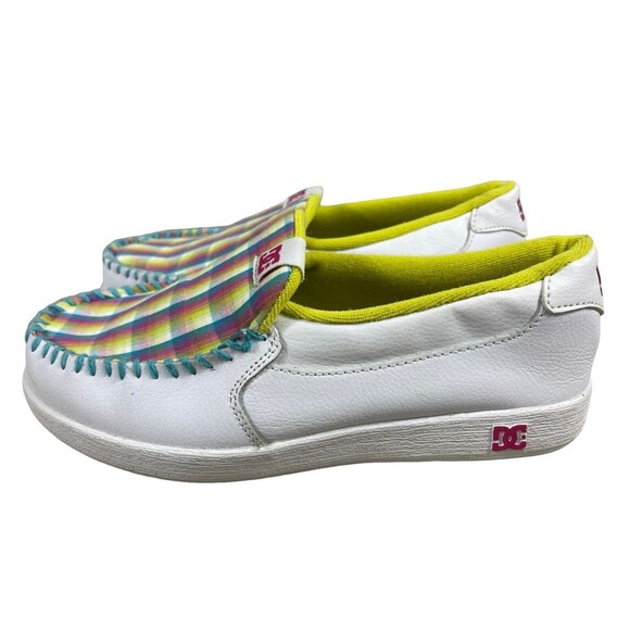 Women’s DC Villain SE White Plaid Comfort Slip On Loafers 8W - Picture 3 of 10